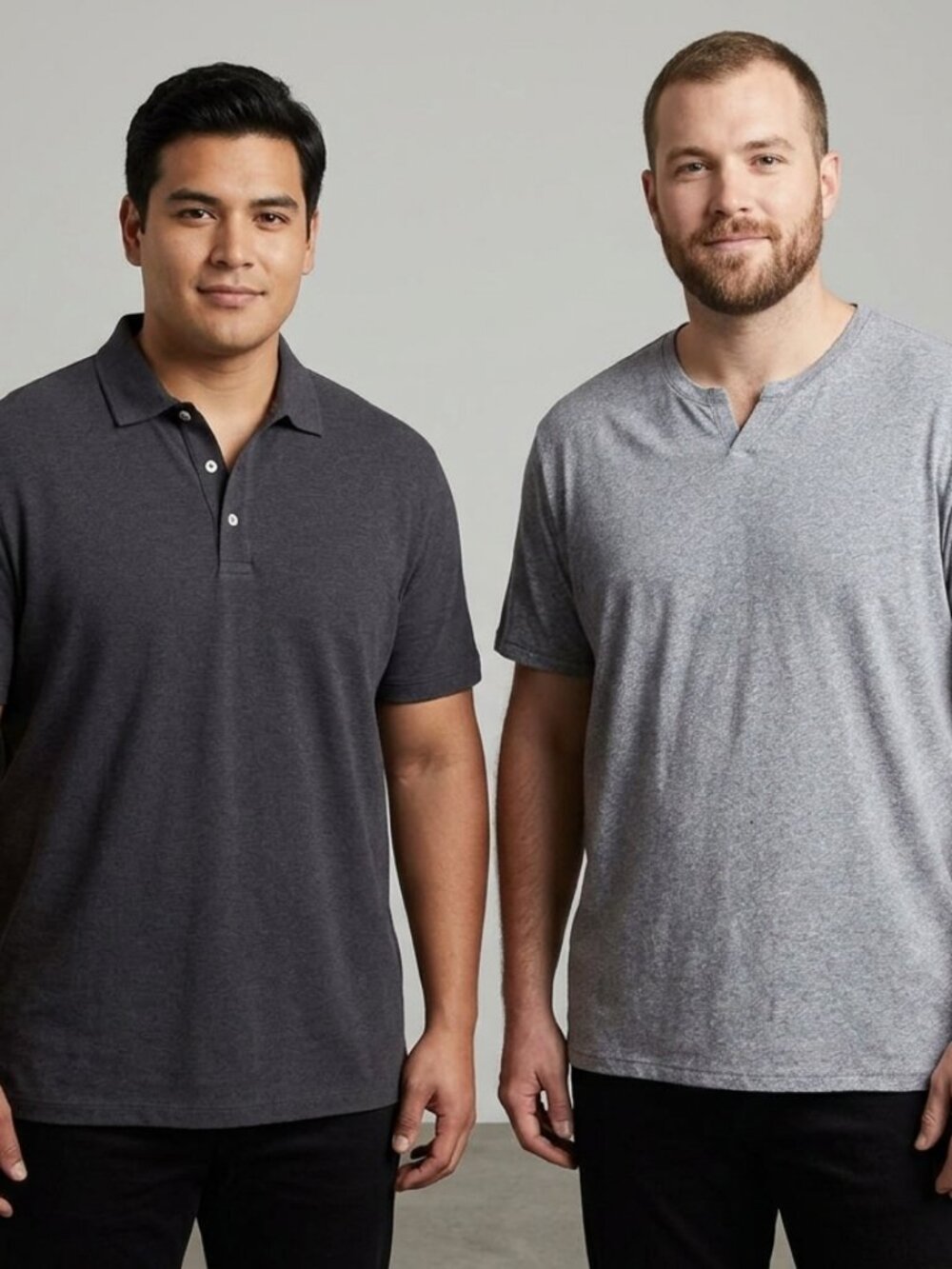 NWT 2-Pc Lot Banana Republic - Gray Pique Polo & Heather Henley Mens SIZE XL